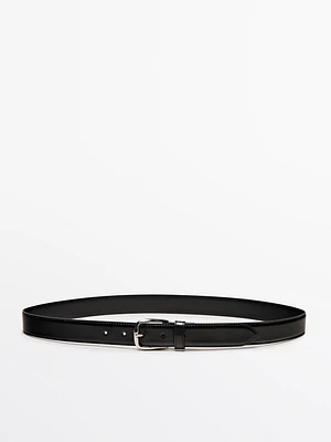 Nappa leather belt with topstitching detail