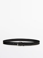 Nappa leather belt with topstitching detail