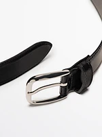 Nappa leather belt with topstitching detail