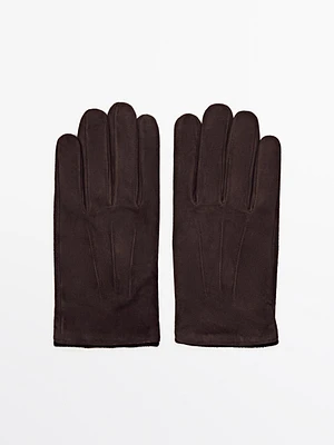 Split leather and gloves