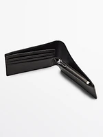 Portefeuille format paysage en cuir nappa