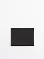 Portefeuille format paysage en cuir nappa