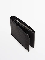 Portefeuille format paysage en cuir nappa