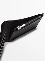 Portefeuille format paysage en cuir nappa
