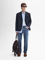 Brushed cotton micro-twill blazer