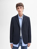 Brushed cotton micro-twill blazer