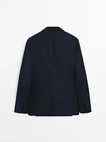 Brushed cotton micro-twill blazer