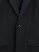 Brushed cotton micro-twill blazer