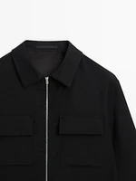 Co-ord overshirt with chest pocket