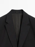 100% wool grey suit blazer