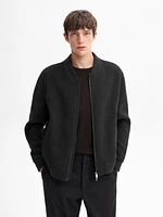 Double wool blend bomber jacket