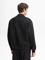 Double wool blend bomber jacket