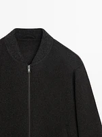 Double wool blend bomber jacket