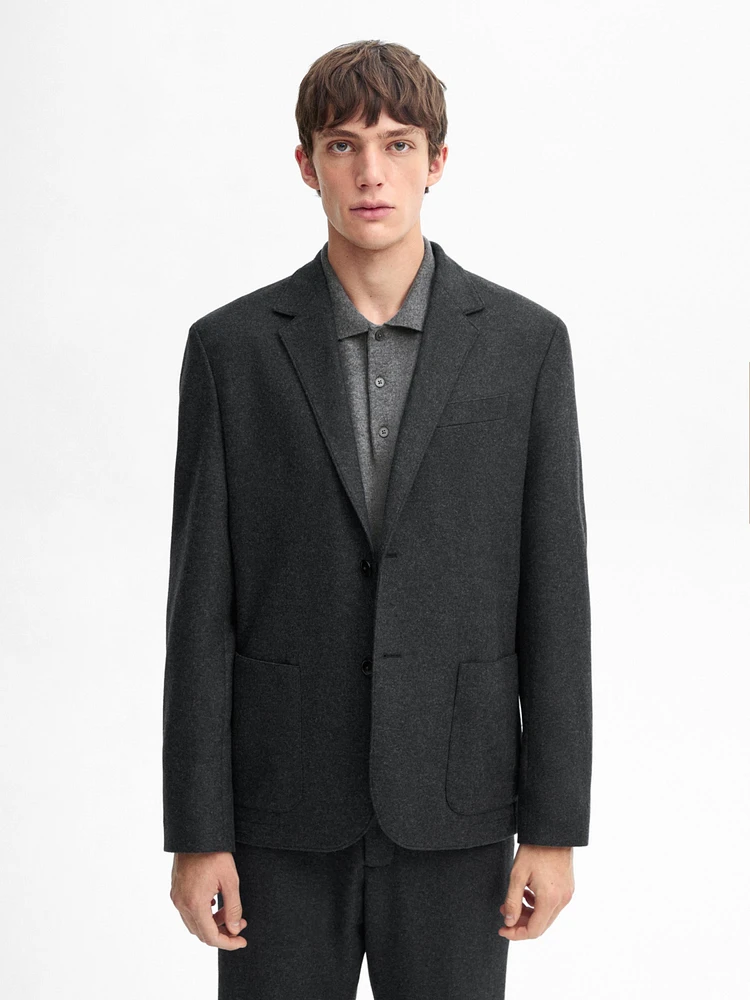 100% wool flowing blazer