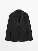 100% wool flowing blazer