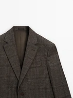 Wool blend flannel blazer