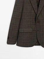 Wool blend flannel blazer