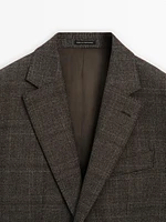 Wool blend flannel blazer