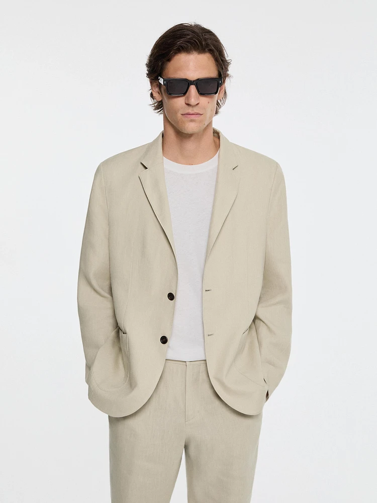 100% linen suit blazer