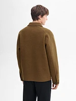 Wool-blend bouclé double jacket