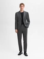 Plain 100% wool suit blazer