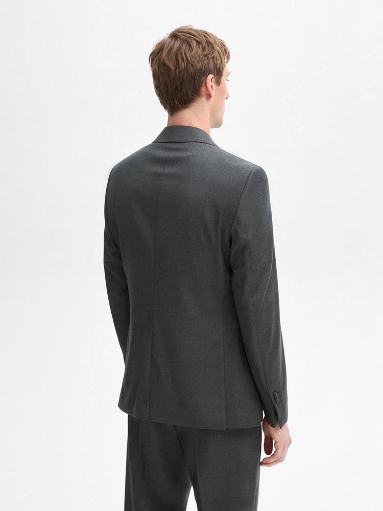 Plain 100% wool suit blazer