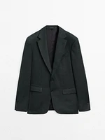 100% wool textured blazer