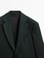 100% wool textured blazer