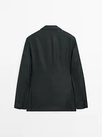 100% wool textured blazer