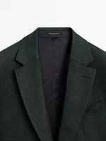 100% wool textured blazer