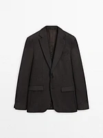 100% wool textured blazer