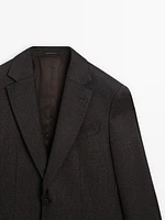 100% wool textured blazer