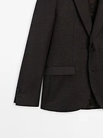 100% wool textured blazer