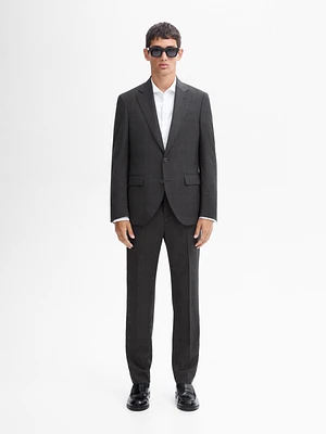 100% wool check suit blazer