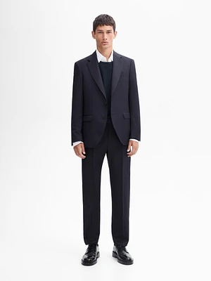 100% wool micro-herringbone suit blazer