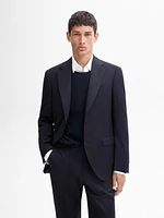 100% wool micro-herringbone suit blazer