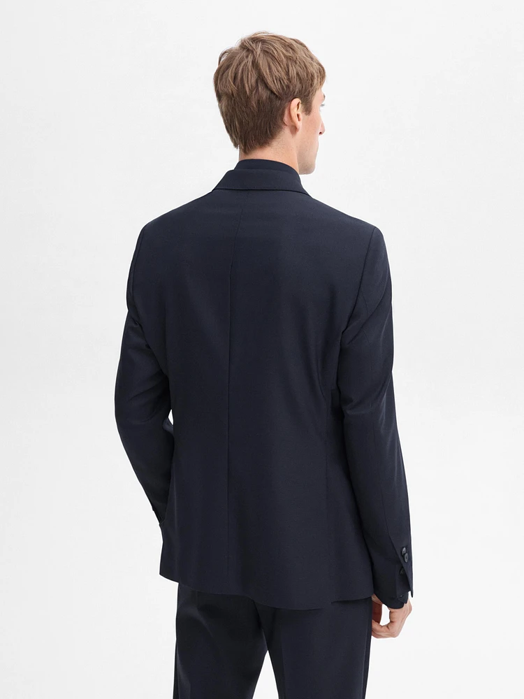 False plain wool suit blazer