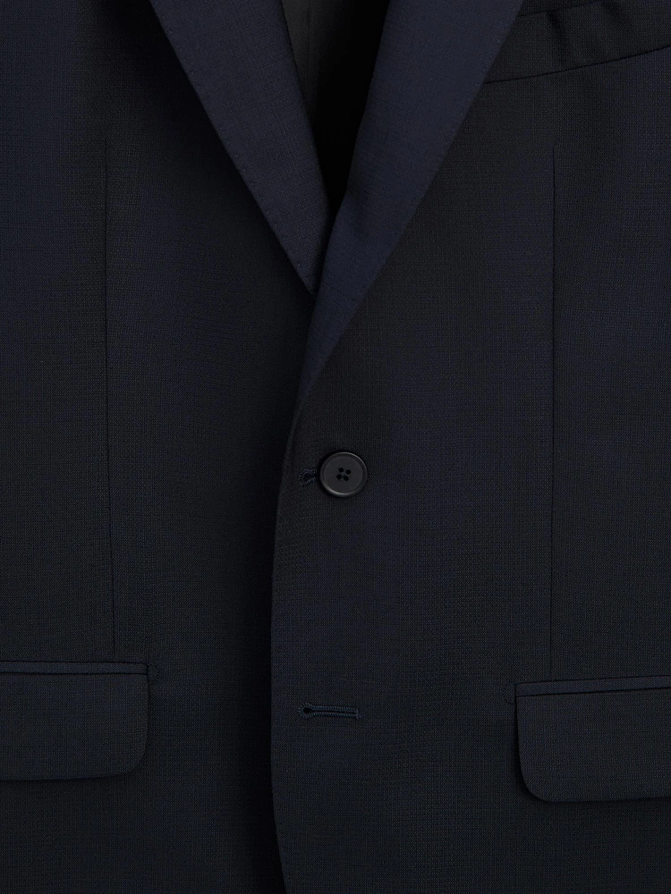 False plain wool suit blazer