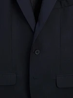 False plain wool suit blazer