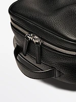 Nappa leather backpack with zip