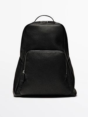 Nappa leather backpack with zip