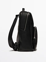 Nappa leather backpack with zip