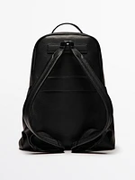 Nappa leather backpack with zip