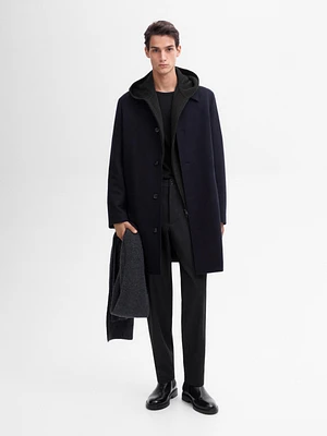 100% wool long coat