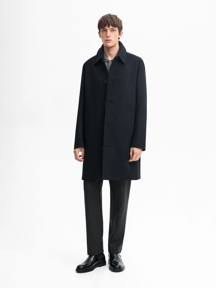 100% wool flowing coat