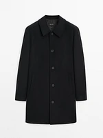 100% wool flowing coat