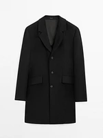 Long wool blend coat