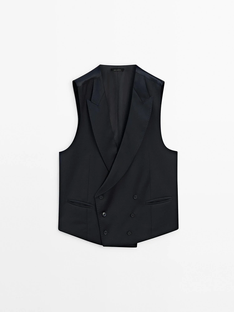 Gilet de costume uni 100 % laine