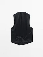 Gilet de costume uni 100 % laine