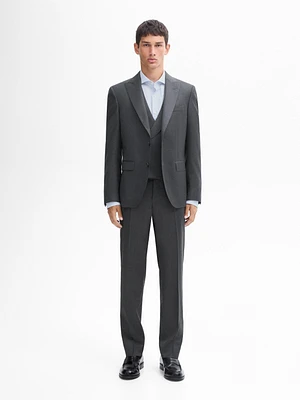 Plain 100% wool suit waistcoat